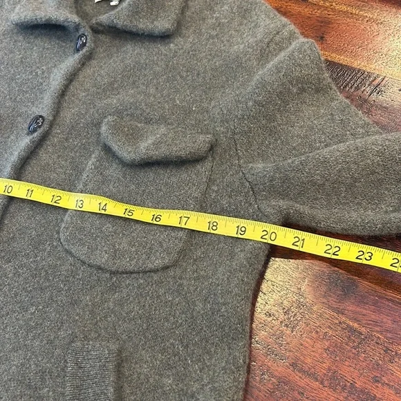 NakedCashmere Women’s Cashmere Cardigan Sweater Shacket Olive Green Heather XS - Picture 13 of 14